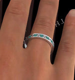 Eternity Ring Lauren Diamonds G/vs And Emerald 2.20ct - Platinum