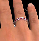 Eternity Ring Lauren Diamonds H/si And Ruby 2.25ct - Platinum