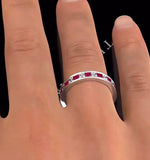 Eternity Ring Lauren Diamonds H/si And Ruby 2.25ct - 18k White Gold