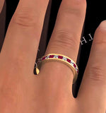 Eternity Ring Lauren Diamonds G/vs And Ruby 2.25ct In 18k Gold