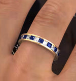 Eternity Ring Lauren Diamonds H/si And Sapphire 2.30ct In 18k Gold
