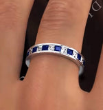 Eternity Ring Lauren Diamonds G/vs And Sapphire 2.30ct -18k White Gold