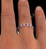 Eternity Ring Rae Diamonds H/si And Ruby 1.30ct - Platinum
