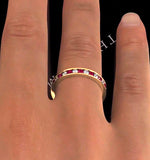Eternity Ring Rae Diamonds G/vs And Ruby 1.30ct - 18k Gold