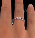 Eternity Ring Rae Diamonds G/vs And Ruby 1.30ct - Platinum