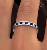 Eternity Ring Rae Diamonds H/si And Sapphire 1.40ct - Platinum