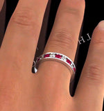 Eternity Ring Rae Diamonds H/si And Ruby 1.80ct - Platinum
