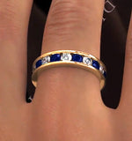 Eternity Ring Rae Diamonds H/si And Sapphire 1.90ct - 18k Gold