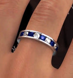 Eternity Ring Rae Diamonds H/si And Sapphire 1.90ct - 18k White Gold