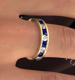 Eternity Ring Rae Diamonds G/vs And Sapphire 1.90ct - 18k Gold