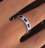Eternity Ring Rae Diamonds G/vs And Sapphire 1.90ct - 18k White Gold