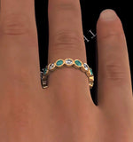 Emily 18k Gold Emerald 0.70ct And H/si 1ct Diamond Eternity Ring