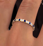 Hannah 18k Gold Sapphire 0.70ct And H/si 1ct Diamond Eternity Ring