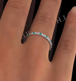 Emerald 1.10ct And G/vs Diamond 18kw Gold Eternity Ring  Hg36-422gxuy