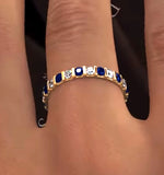 Hannah 18k Gold Sapphire 0.70ct And H/si 2ct Diamond Eternity Ring