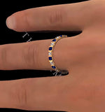 Hannah 18k Gold Sapphire 0.70ct And H/si 2ct Diamond Eternity Ring
