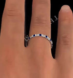 Sapphire 1.70ct And H/si Diamond 18kw Gold Eternity Ring  Hg36-422ujuy