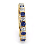 Hannah 18k Gold Sapphire 0.70ct And G/vs 2ct Diamond Eternity Ring