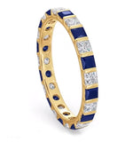 Olivia 18k Gold Sapphire 1.30ct And H/si 1ct Diamond Eternity Ring