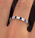 Olivia 18k Gold Sapphire 1.30ct And H/si 1ct Diamond Eternity Ring