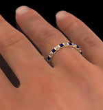 Olivia 18k Gold Sapphire 1.30ct And H/si 1ct Diamond Eternity Ring