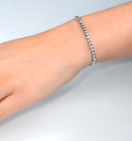 Diamond Tennis Bracelet Rubover Style 0.50ct 9k White Gold