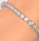 Diamond Tennis Bracelet Rubover Style 5.00ct 9k White Gold