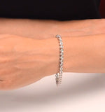 Diamond Tennis Bracelet Rubover Style 5.00ct 9k White Gold