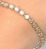 Diamond Tennis Bracelet Rubover Style 4.00ct 9k Yellow Gold