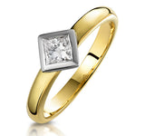 0.35ct Diamond Solitaire Princess Ring In 18k Gold