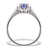 Tanzanite 6 X 4mm And Diamond 18k White Gold Ring  Fet33-vy