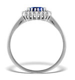 Tanzanite 6 X 4mm And Diamond 18k White Gold Ring