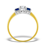Diamond 0.33ct And Sapphire 18k Gold Ring