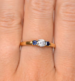 Diamond 0.25ct And Sapphire 18k Gold Ring