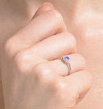 Tanzanite 0.35ct And Diamond 18k White Gold Ring