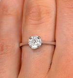 Galileo 1.00ct Look Diamond 0.38ct And 18k White Gold Ring