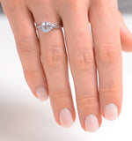 Aquamarine 0.70ct And Diamond 18k White Gold Ring  N4442