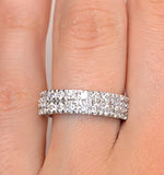 2 Row Diamond 1.00ct And 18k White Gold Half Eternity Ring - N4499