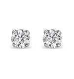 Diamond Earrings 0.30ct Studs H/si Quality In Platinum - 3.4mm