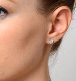 Diamond Earrings 2.00ct Look Galileo Style 0.74ct In 18k White Gold