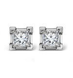 Platinum Princess Diamond Earrings - 1ct - G/vs - 4.8mm