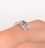 3 Row Diamond 1.00ct And Platinum Half Eternity Ring