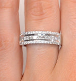 3 Row Diamond 1.00ct And Platinum Half Eternity Ring