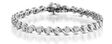 0.19ct Diamond And Silver Twist Bracelet - Ud3241