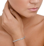 0.19ct Diamond And Silver Twist Bracelet - Ud3241