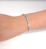 0.19ct Diamond And Silver Twist Bracelet - Ud3241