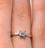 Engagement Ring Certified Lauren 18k White Gold Diamond 0.33ct-f-g/vs