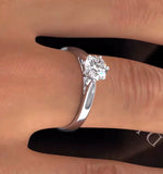 Certified 0.90ct Chloe Low Platinum Engagement Ring E/vs2