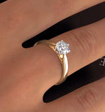 Certified 0.90ct Chloe Low 18k Gold Engagement Ring G/si1