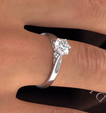 Certified 0.90ct Chloe Low Platinum Engagement Ring G/si1